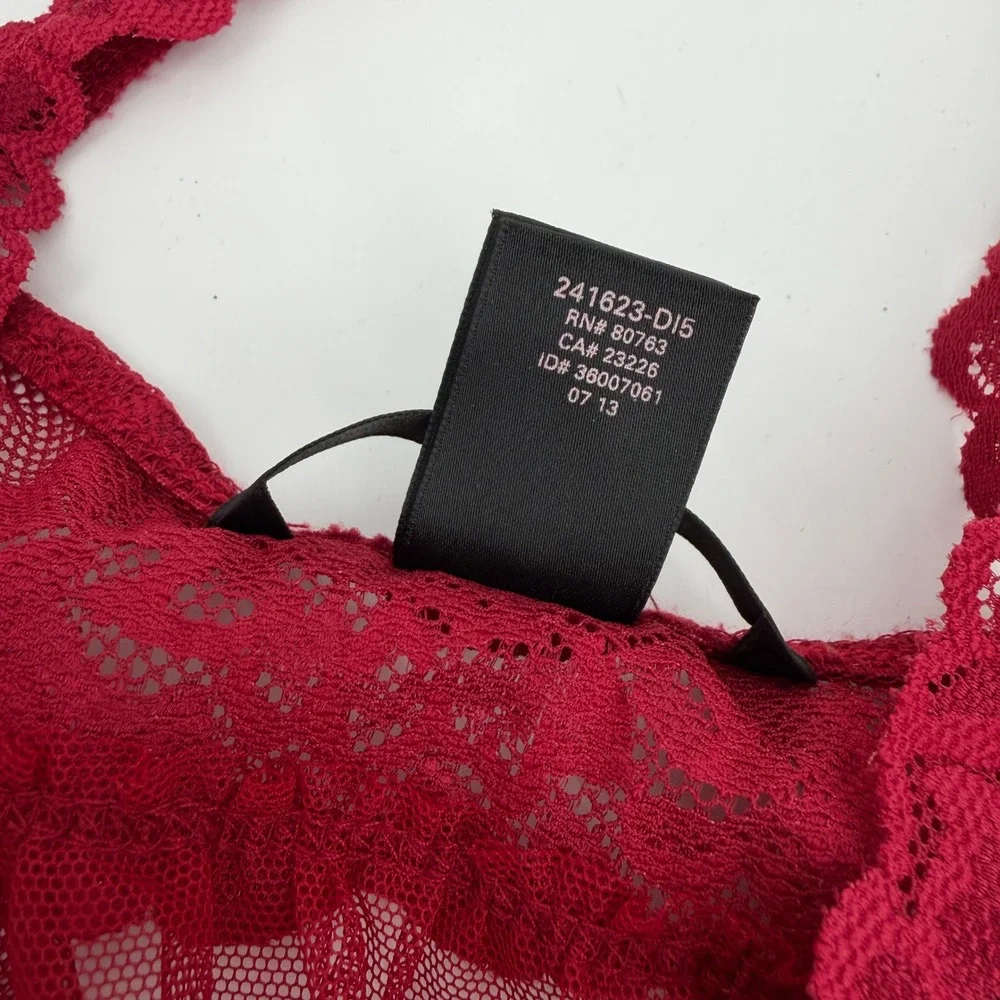 Victoria's Secret Red Sexy Mesh Lace Babydoll Halter Slip‎ Nightie Sz S